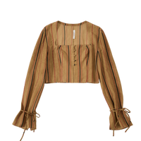 〖WULTMAS X Affection BLVD〗Woody Tie-Sleeve Top (S / M)