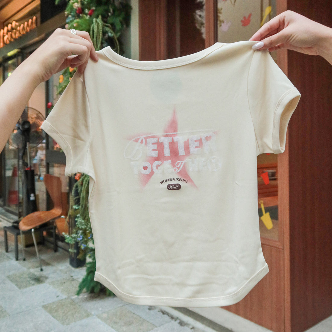 Pale Yellow BETTER TOGETHER Crop Tee