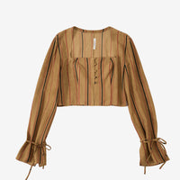 〖WULTMAS X Affection BLVD〗Woody Tie-Sleeve Top (S / M)